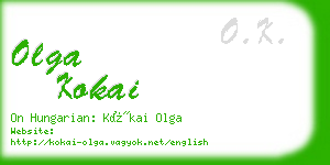 olga kokai business card